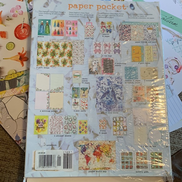 Box full of crafting papers, scrapbook and diary pages, stickers, labels, etc - Picture 3 of 12